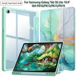 Funda trasera de acrílico transparente para tableta Samsung Galaxy Tab S6 Lite, 10,4 pulgadas, SM-P610/P613/P615/P619 con soporte para bolígrafo S
