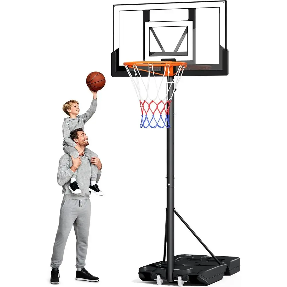 

Portable Outdoor Basketball Hoop with 40 Shatterproof Backboard for Kids, Youth, and Adults