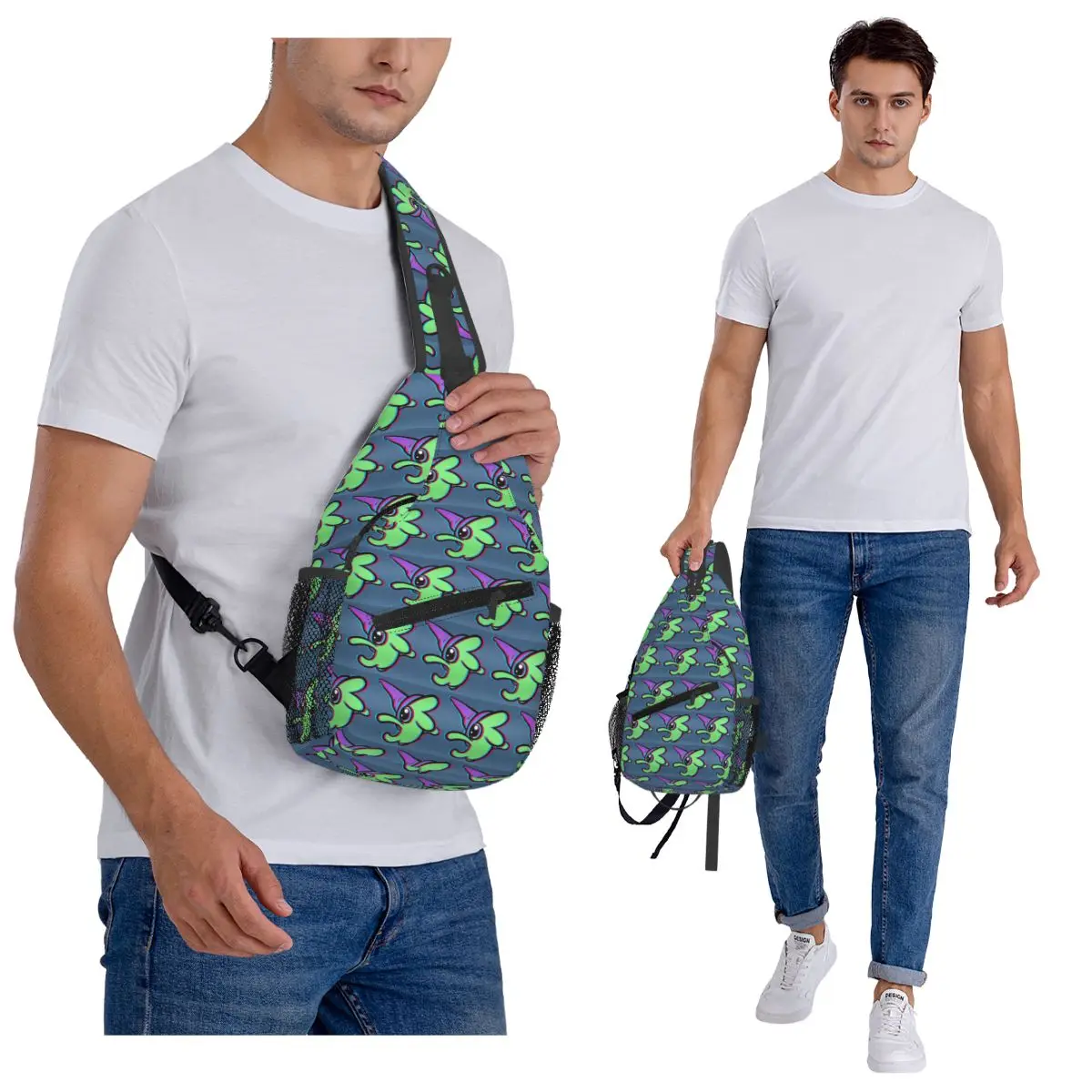 

Грудная сумка Glep From Smiling Friends, мужской рюкзак через плечо на слинге, нагрудная сумка, дорожный походный рюкзак, сумка на плечо