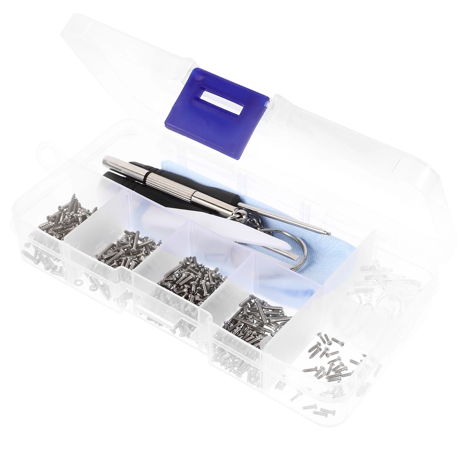 

1 set Glasses Repair Kit with Silicone Nose Pads Frame Screws Durable Plastic Stainless Steel Tool for Eyeglass Maintenance