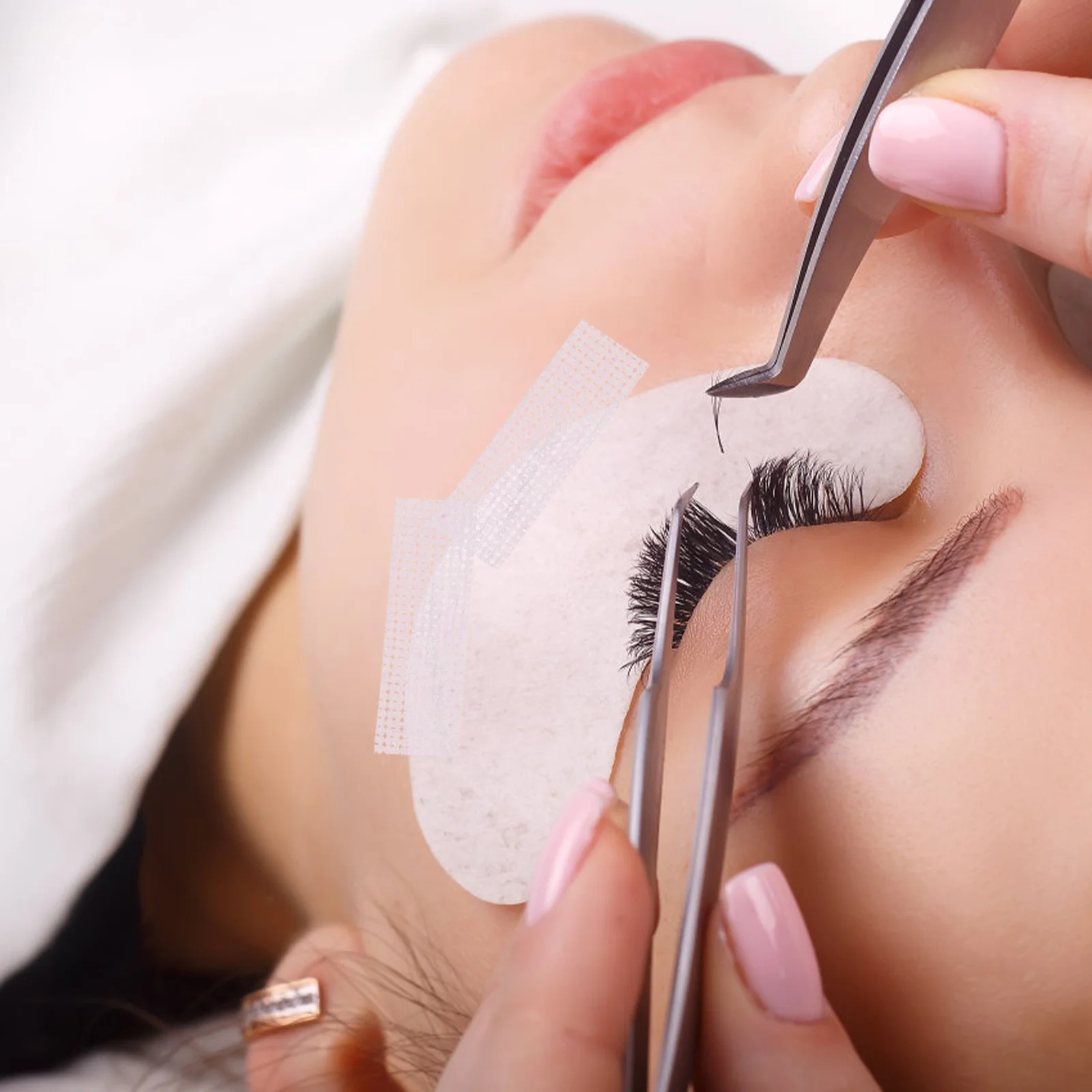 8 rollos de extensiones de pestañas desechables no tejidas, accesorios de belleza para ojos ligeros y elásticos para extensiones de pestañas de Spa y