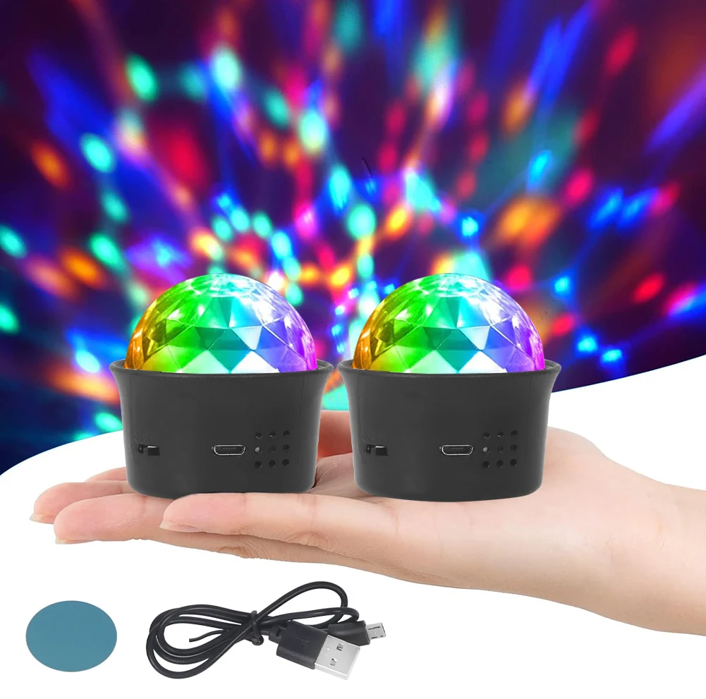 

Мини-диско-шар для автомобиля, RGB, интерьер автомобиля, магнитное крепление, перезаряжаемое, голосовое управление, фонарик для сцены, автомобильное освещение атмосферы