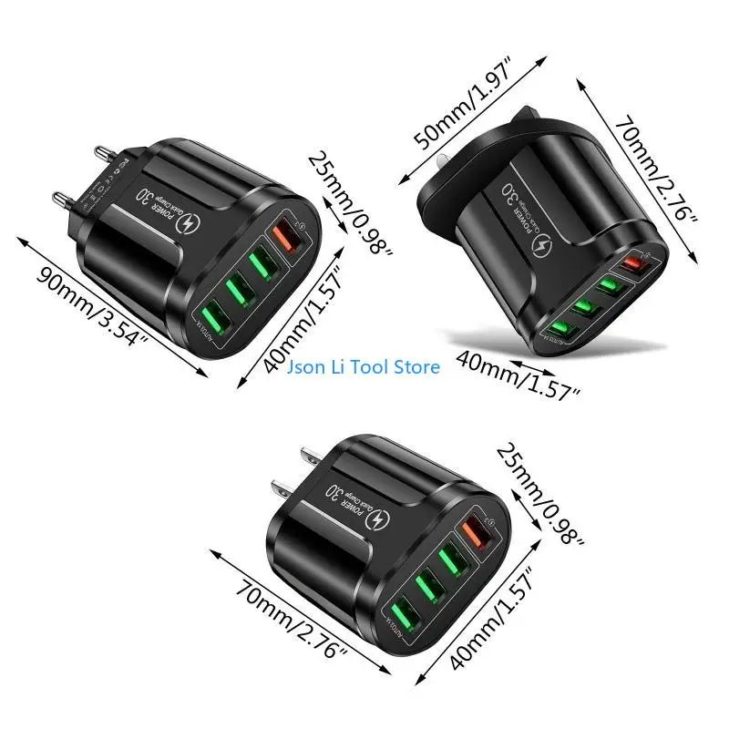 Y08D EU/Reino UU. Múltiple USB Wall Mini Outlet Adaptador USB 4Port USB TIPLE