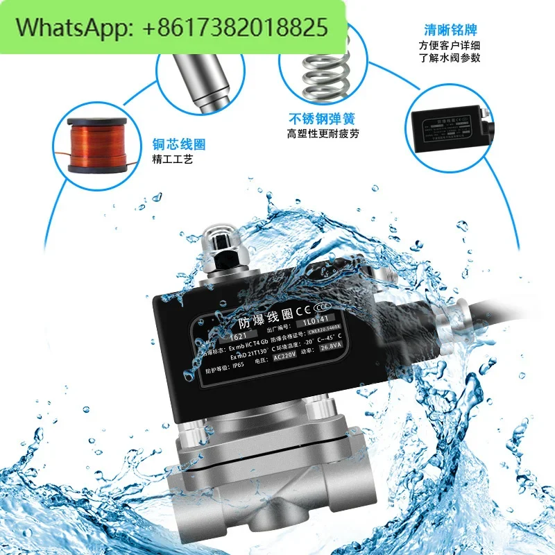 Explosion-proof solenoid valve Normally closed gas valve Natural gas valve Solenoid control  4 points 220V24V