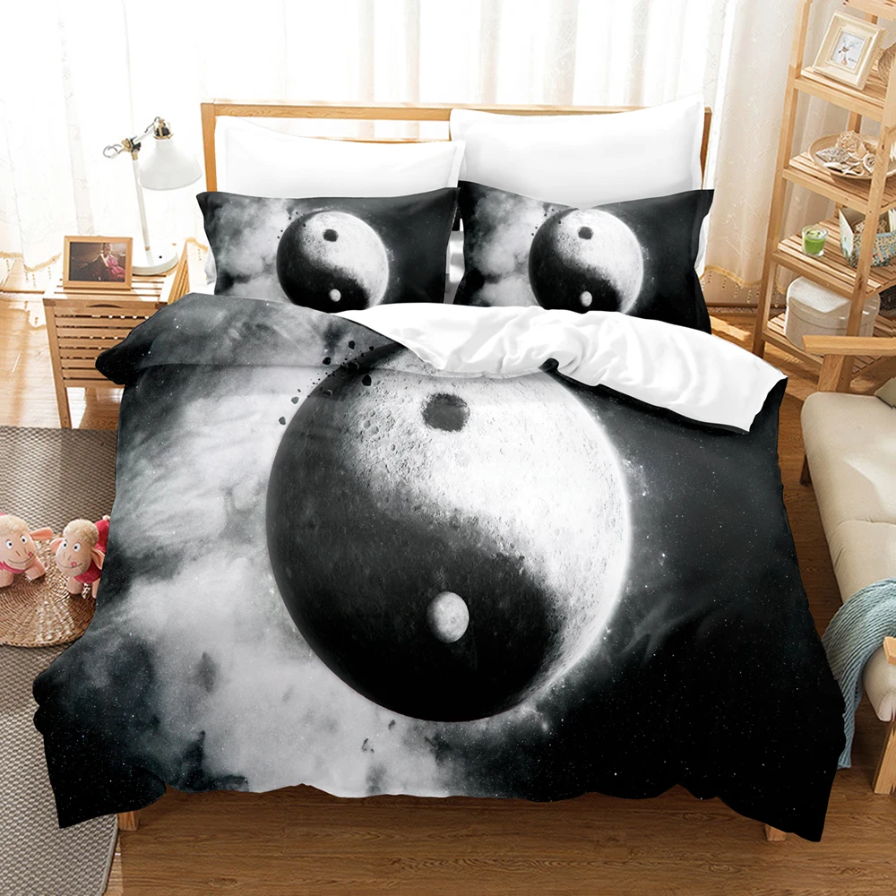 

I Ching Eight Trigrams Yin Yang Bedding Set 3PCS Tai Chi Duvet Cover Pillowcase Ancient Chinese Eight Trigrams Yin Yang Bedding