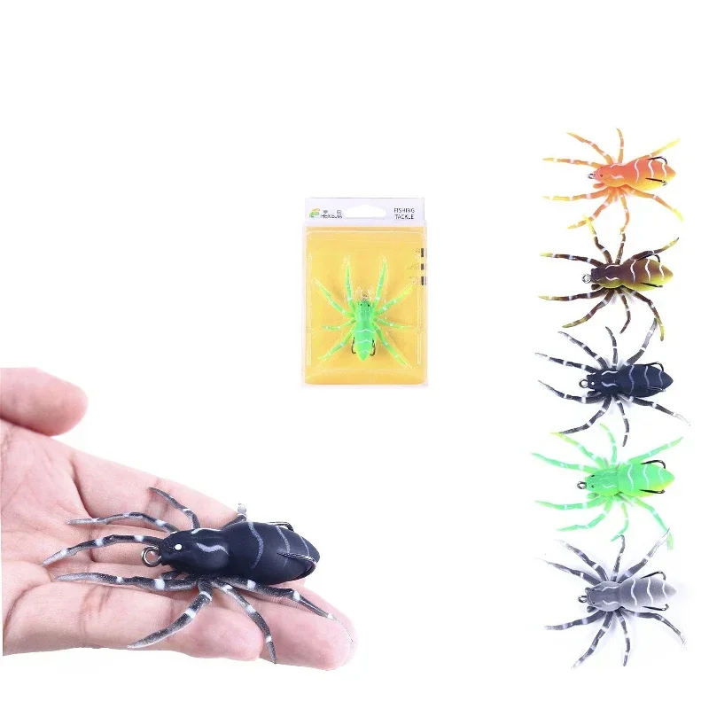 

ALASICKA 15 Colours Lua Floating Spider Soft Bait 4.7cm6g/4cm3g 8cm/7g Imitation Bait Warbler Bass Lure Soft Rubber Body