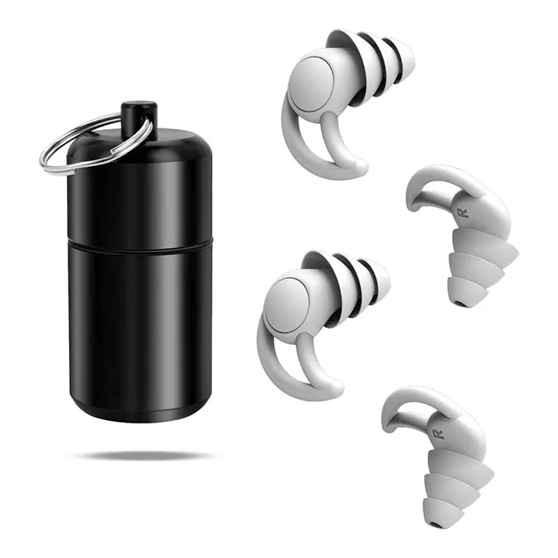 [B24B!】 2 Pairs Reusable Silicone Ear Protection Ear Plugs Reusable For Travel, Work, Sleeping And Concerts