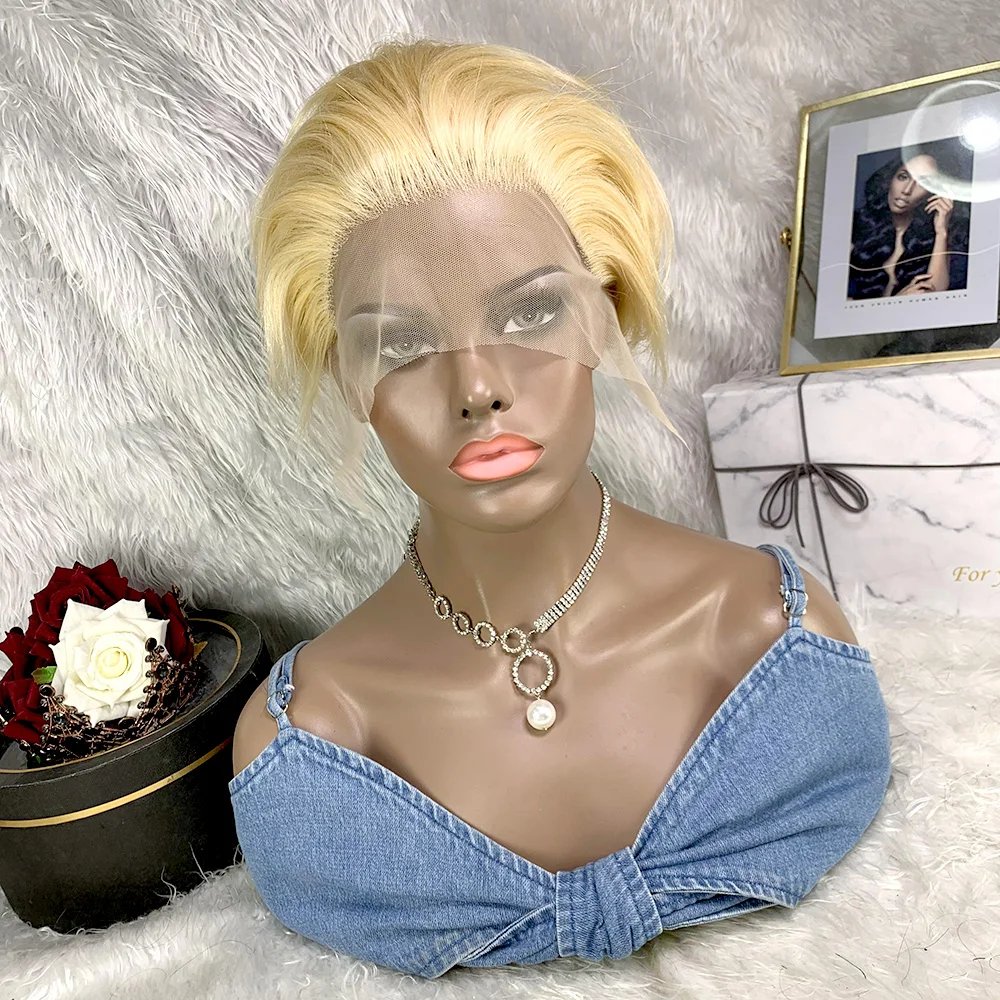 Bliss Black Gold Short Wavy Hair Wigs Curly Pixie Cut Wigs T Part Lace Short Curly Human Hair Wigs for Black Women Hair Wig