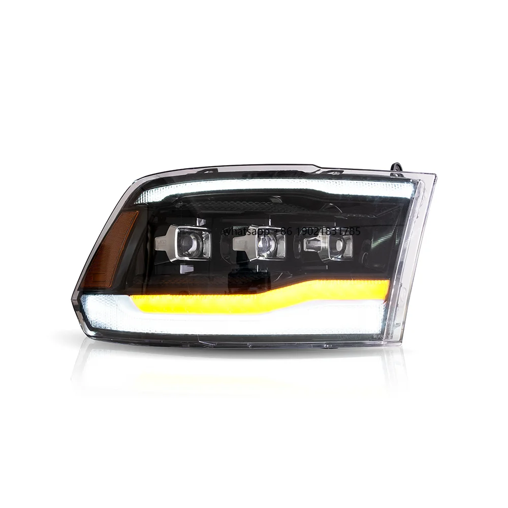 KGKB for Dodge Ram 1500 2500 3500 2009-2018 LED Headlights Assembly High Quality 6000K Three Lens Headlights Plug & Play