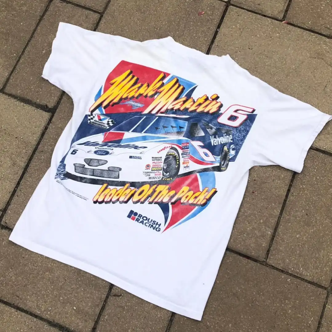 

American Retro Loose Racing Street Thin Short-sleeved T-shirt for Men and Women with The Same Style Comfortable and Breathable