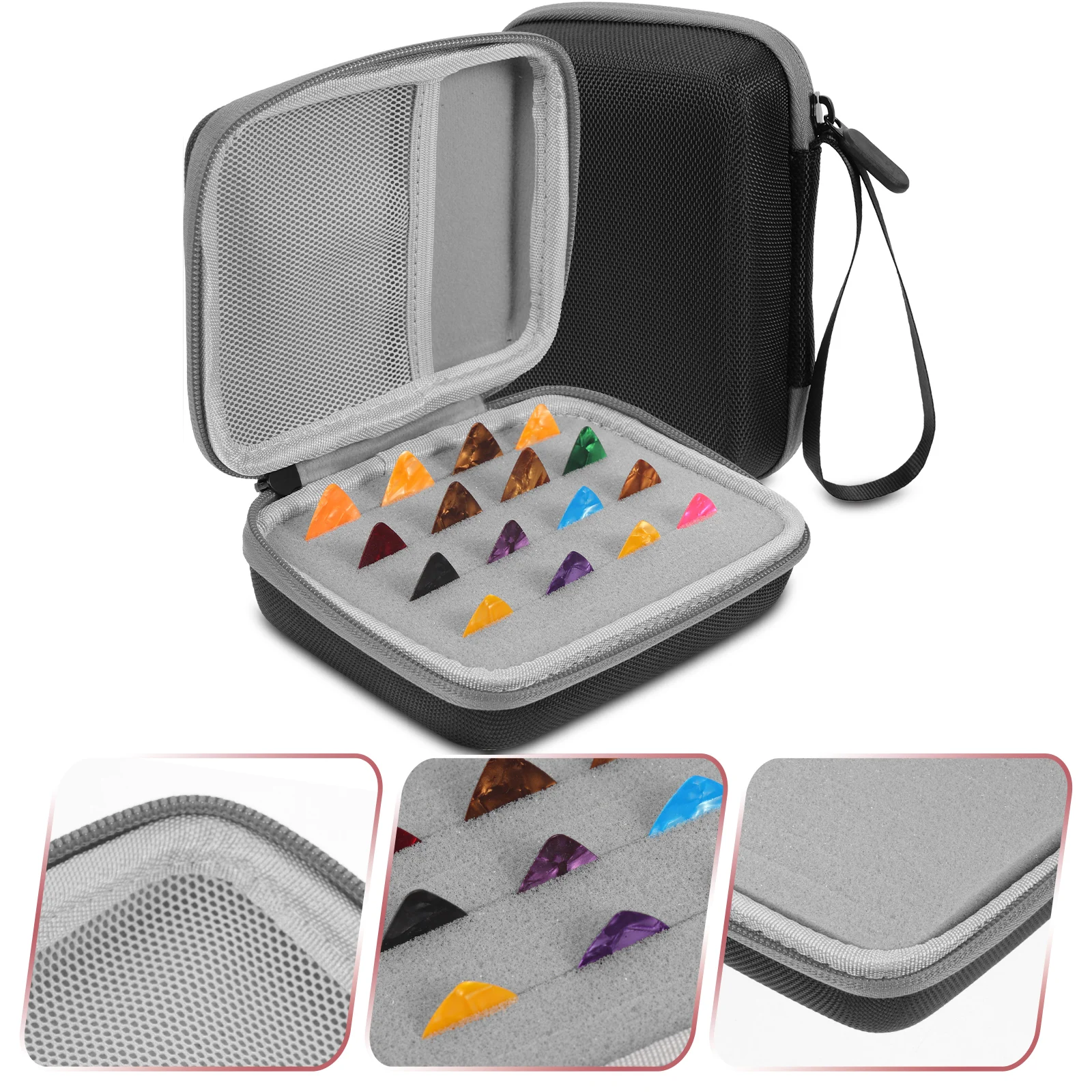 

Pick Storage Box Guitar Thumb Picks Ukulele Holder Display Case Eva for Electric