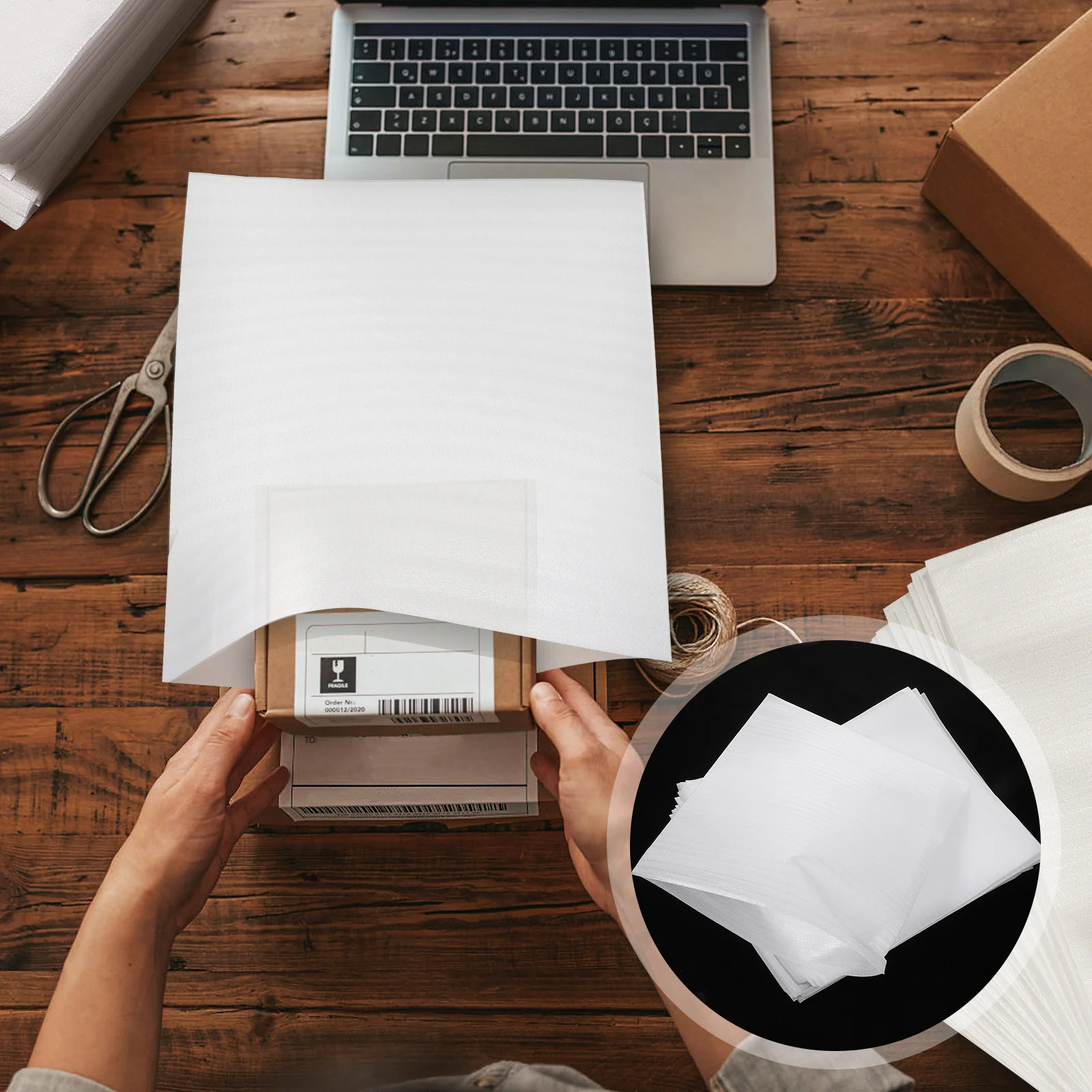 100 Pcs Anti-static Cushion Pouches Wrap Packaging Baggies Cup Serving Utensils Wraps Sheet