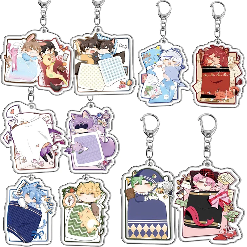 kawaii-nu-Карнавал-q-Версия-Игровые-Фигурки-Акриловый-Брелок-Аксессуары-Мультфильм-Аниме-Фанаты-Друзья-Подарки-Ключ-Шарм-Подвеска-Подарки