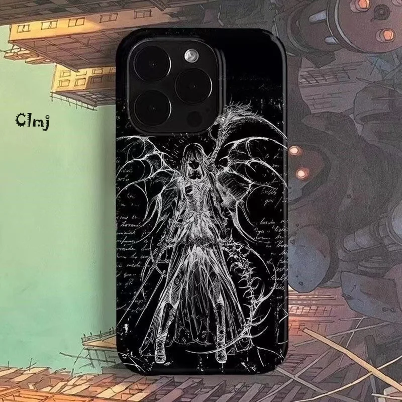 Clmj Cool Punk Angel Phone Case For iPhone 11 13 Mini 12 14 Pro Max 15 Plus XR X XS 7 8 Se 2020 Silicone Phone Cover iPhone Case