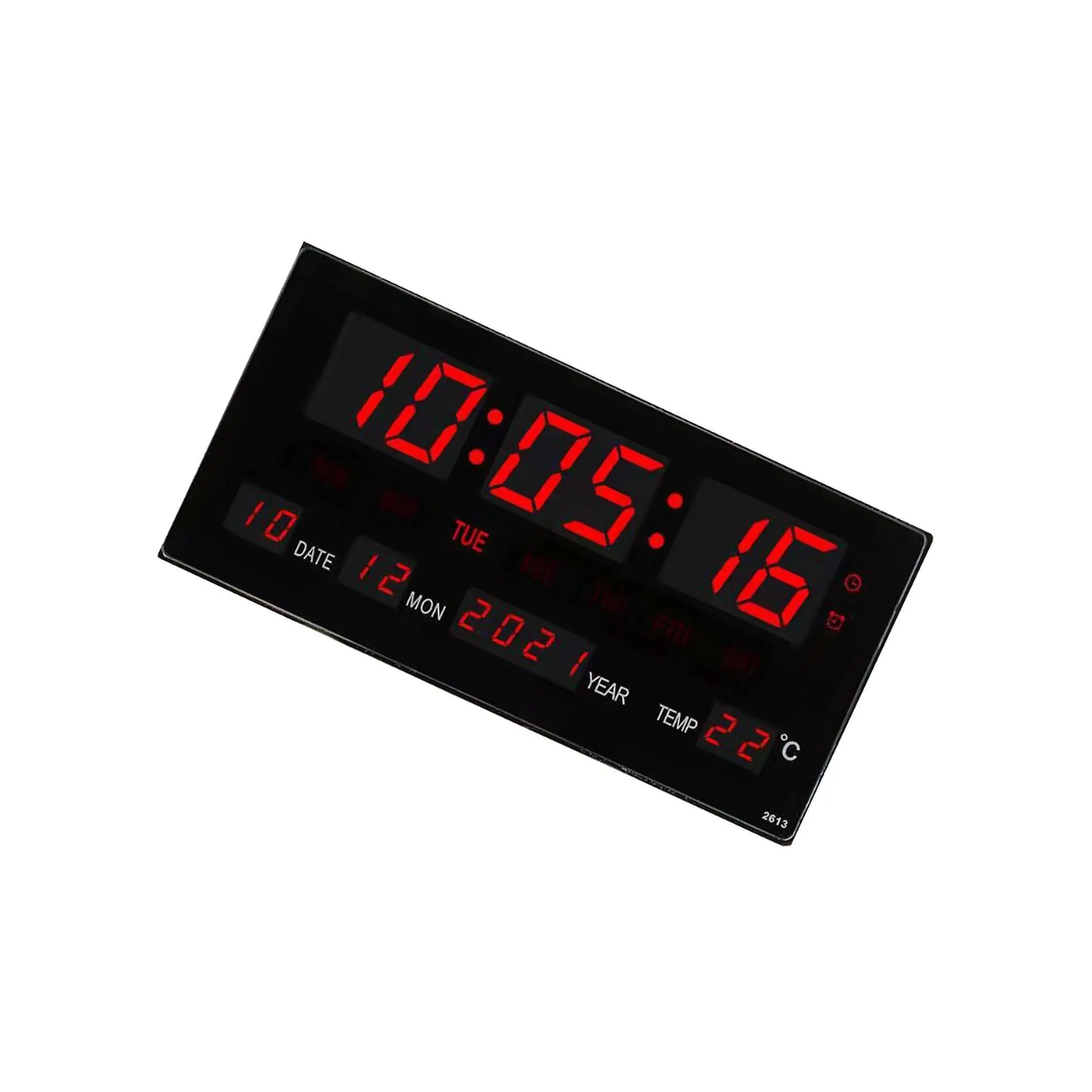 Large Screen Digital Wall Clock LED Display Home W/ Temperature Alarm Clocks