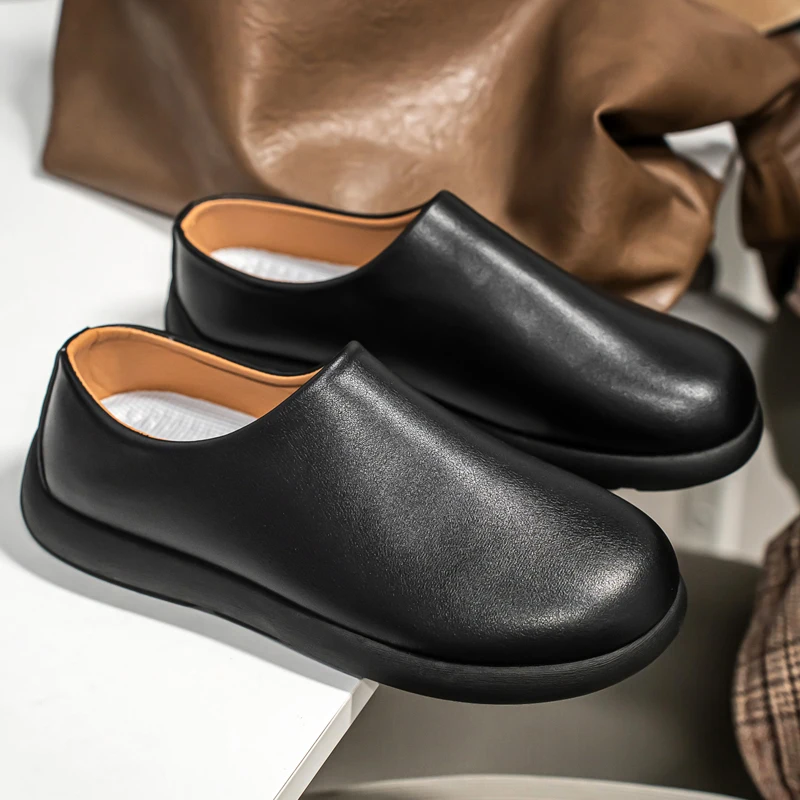 

Outdoor Half Slippers for Men Comfortable Slip on Man Loafers Breathable Lightweight Casual Shoes Soft Sole Lazy Walking Shoes