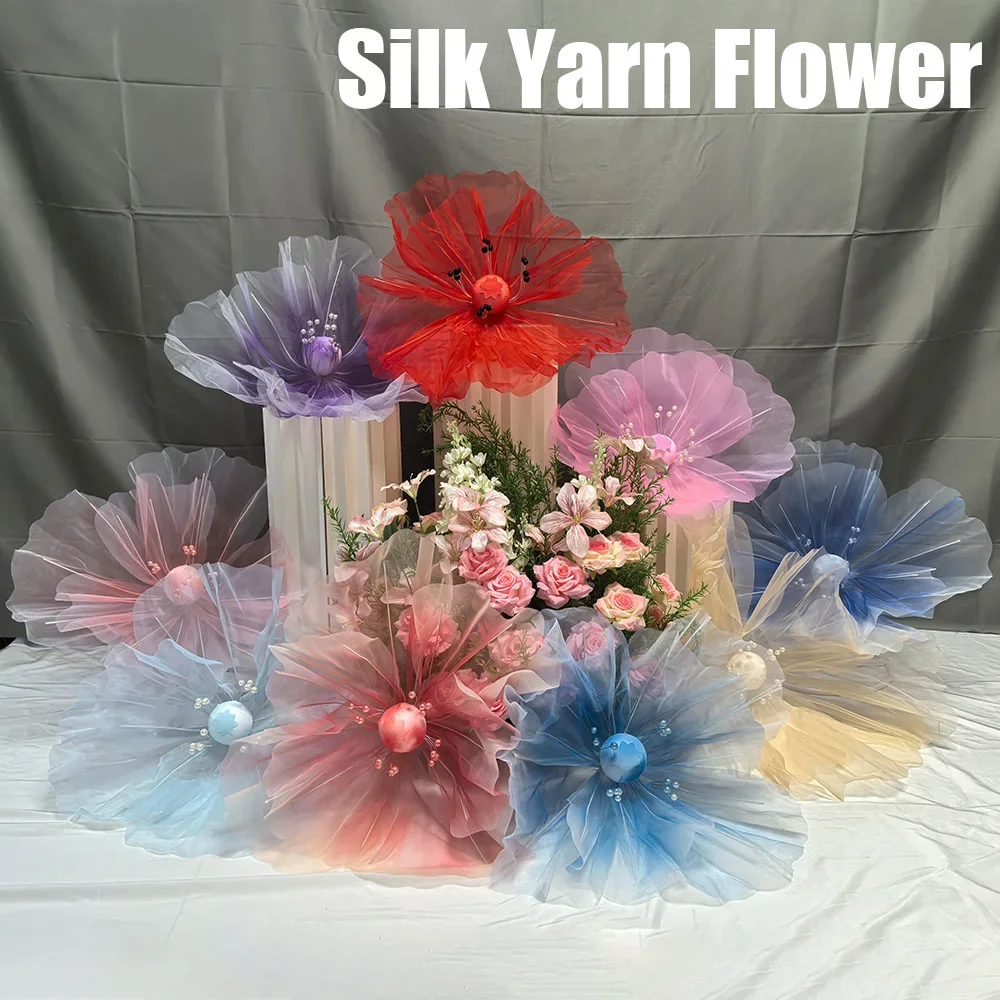 

Large Road Lead Flower Giant Artificial Flowers Wedding Decor Props Poppy Wedding Party Home Garden Decoration Party Supplies