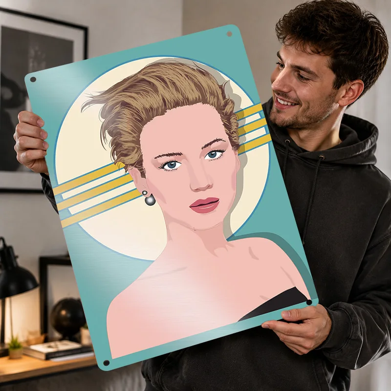 Jennifer Lawrence Textured Posters Personalized Aluminum Metal Sign Cinematic Star Tribute Wall Art Suited To Screen Collectors