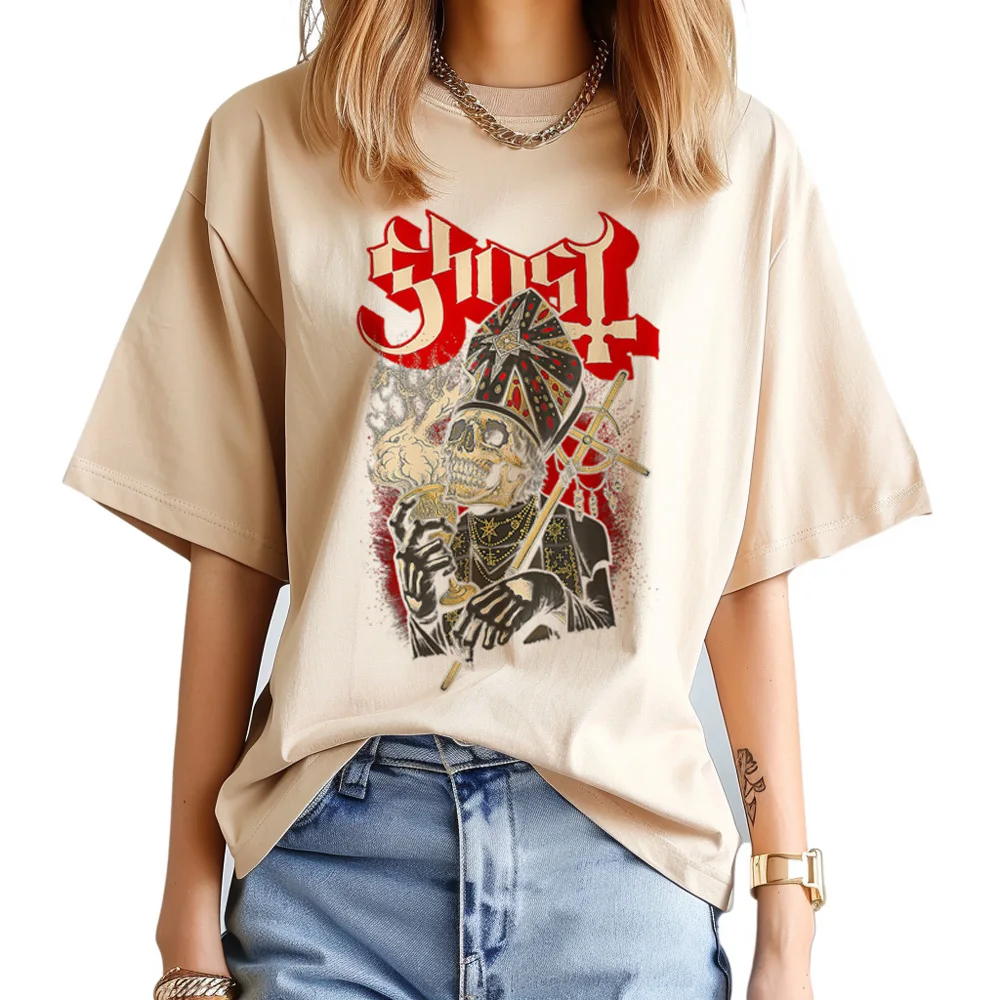 Ghost Band top women Y2K Japanese streetwear Tee female comic clothes