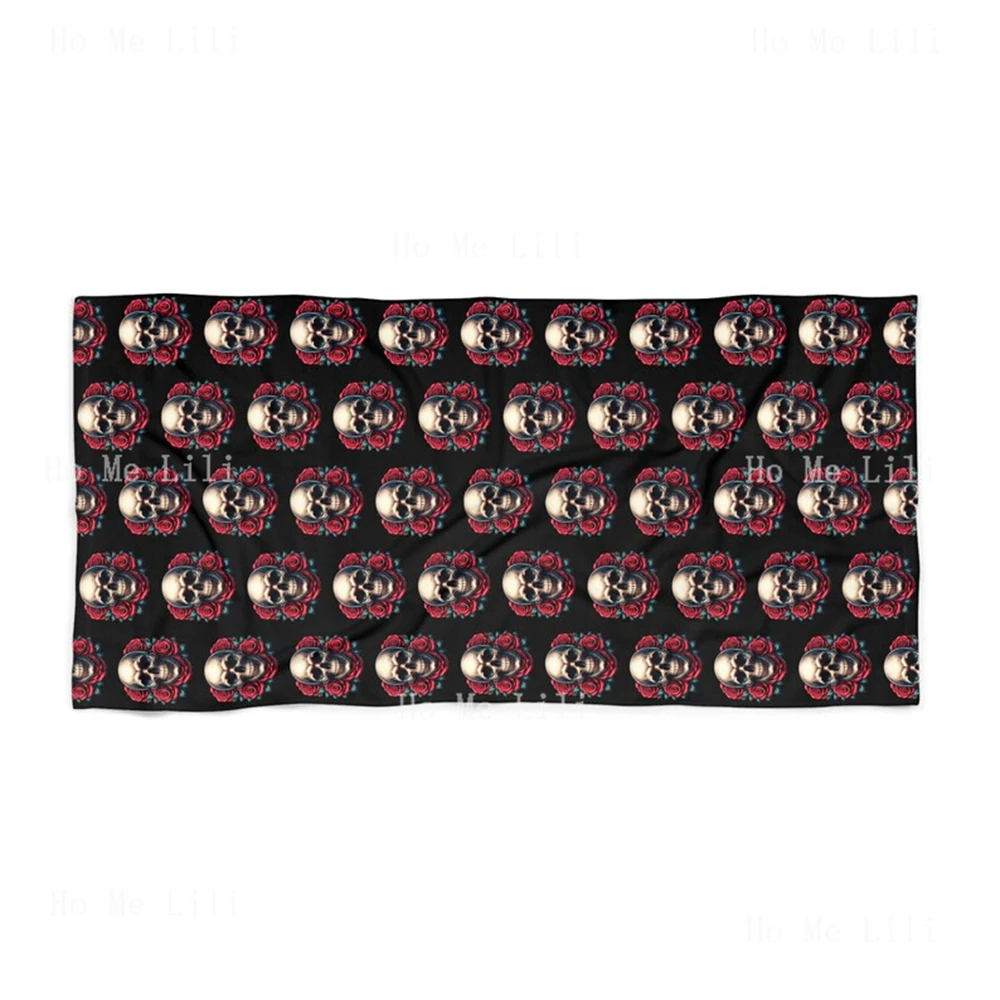 Skulls And Roses Goth Quick-Drying Towel Unique Gift For Him Or Her