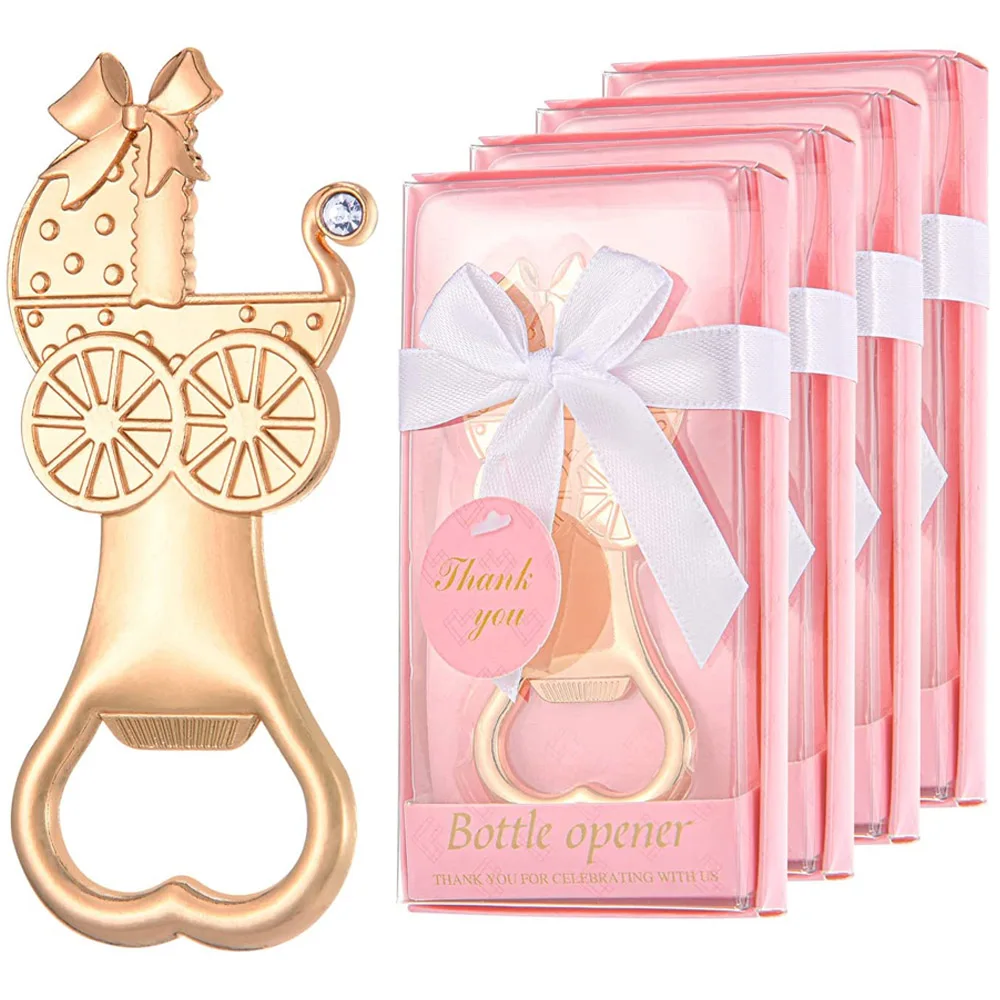 

24Pack Carriage Bottle Openers with Baby Boy or Girl Shower Return Gift Boxes for Party Favors, Gifts or Decorations for Guests