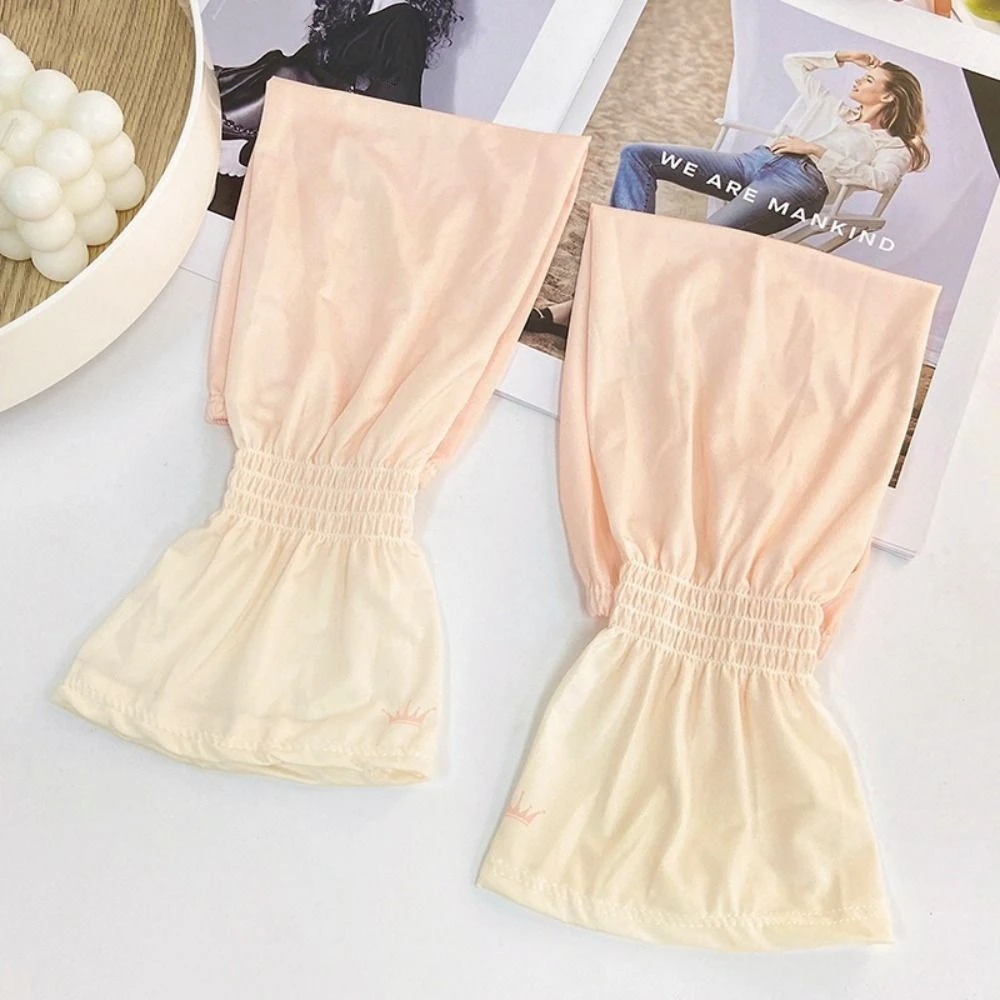 Sun Protection Elastic Long Ice Silk Sleeves Gradient Anti-UV Sunscreen Arm Covers UV Insulation Thin Cycling Gloves Summer