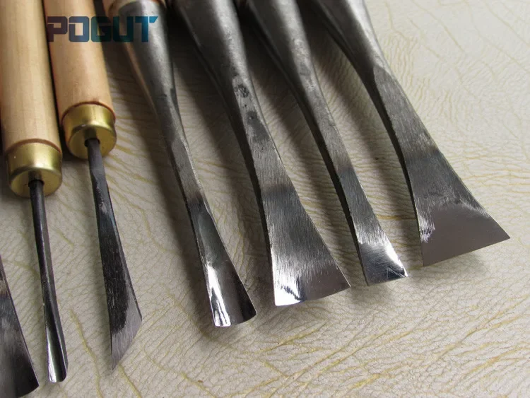 10pcs/pack Hand Wood Chisel General Details Carving Knives Tools Root Made Ground By Hand