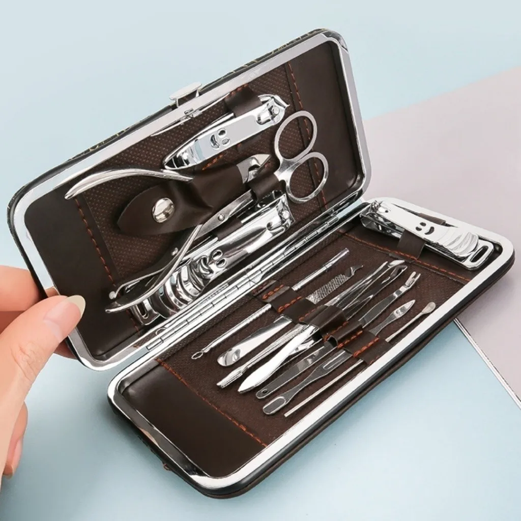 Conjunto Profissional para Unhas Presente Perfeito Design Portátil Ferramentas de Aço Inoxidável para Salão em Casa