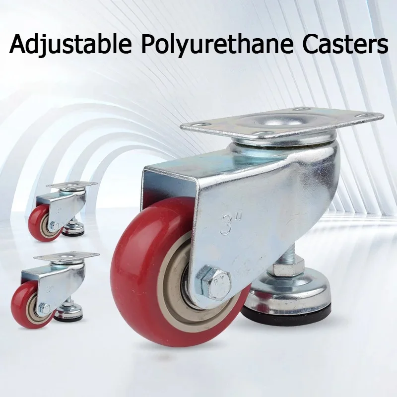1-2 pcs 2.5/3/4 inch caster with foot, leveling support caster wheel, Forma swivel caster wheel