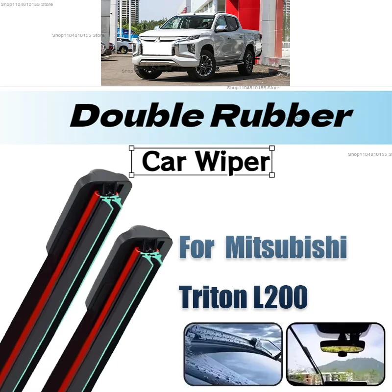 

Front Wipers For Mitsubishi Triton L200 2015-2020 Wiper Blade Rubber 22"+18" Car Windshield Windscreen Accessories2017 2018 2019
