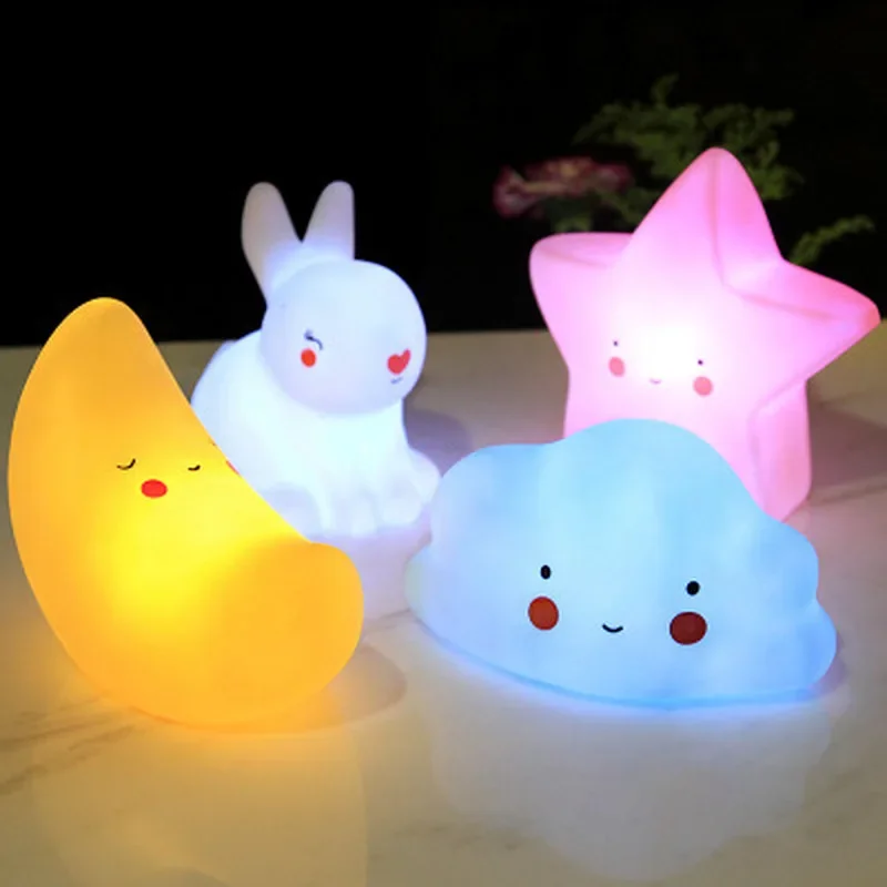 Star LED Night Light Baby Feeding Lamp Children's Luminous Toy - 4 Colors Bedside Decoration