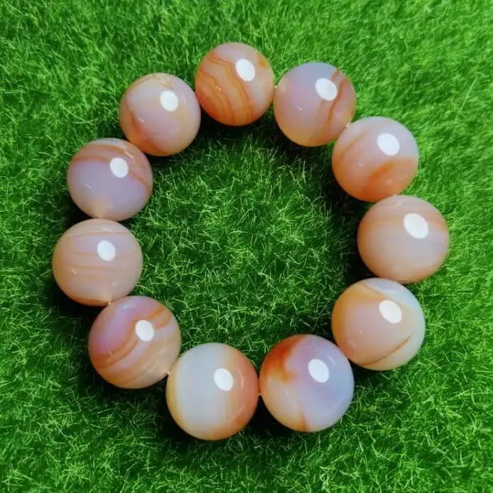 Natural Water Ripple Agate Round Beads Single Loop Bracelet Exquisite Fashion Popular Bracelet