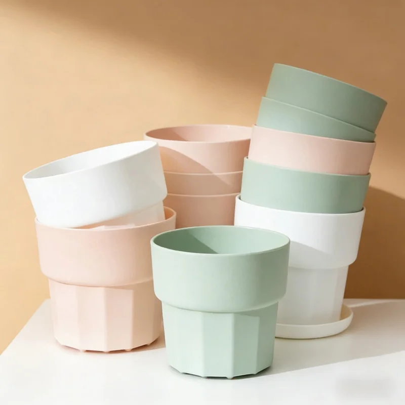 Thickened Shatterproof Plastic Resin Flower Pot Nordic Style Desktop Green Radish Succulent Special Small Mini Potted Plant Cont