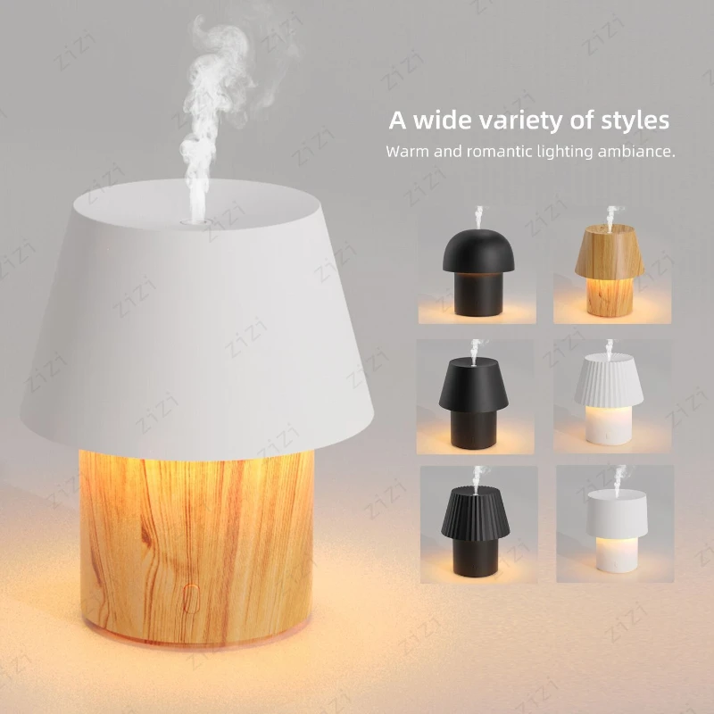 Mushroom Shaped Ultrasonic Essential Oil Humidifier Portable Aromatherapy Machine Bedroom Desktop Table Lamp Fragrance Diffuser