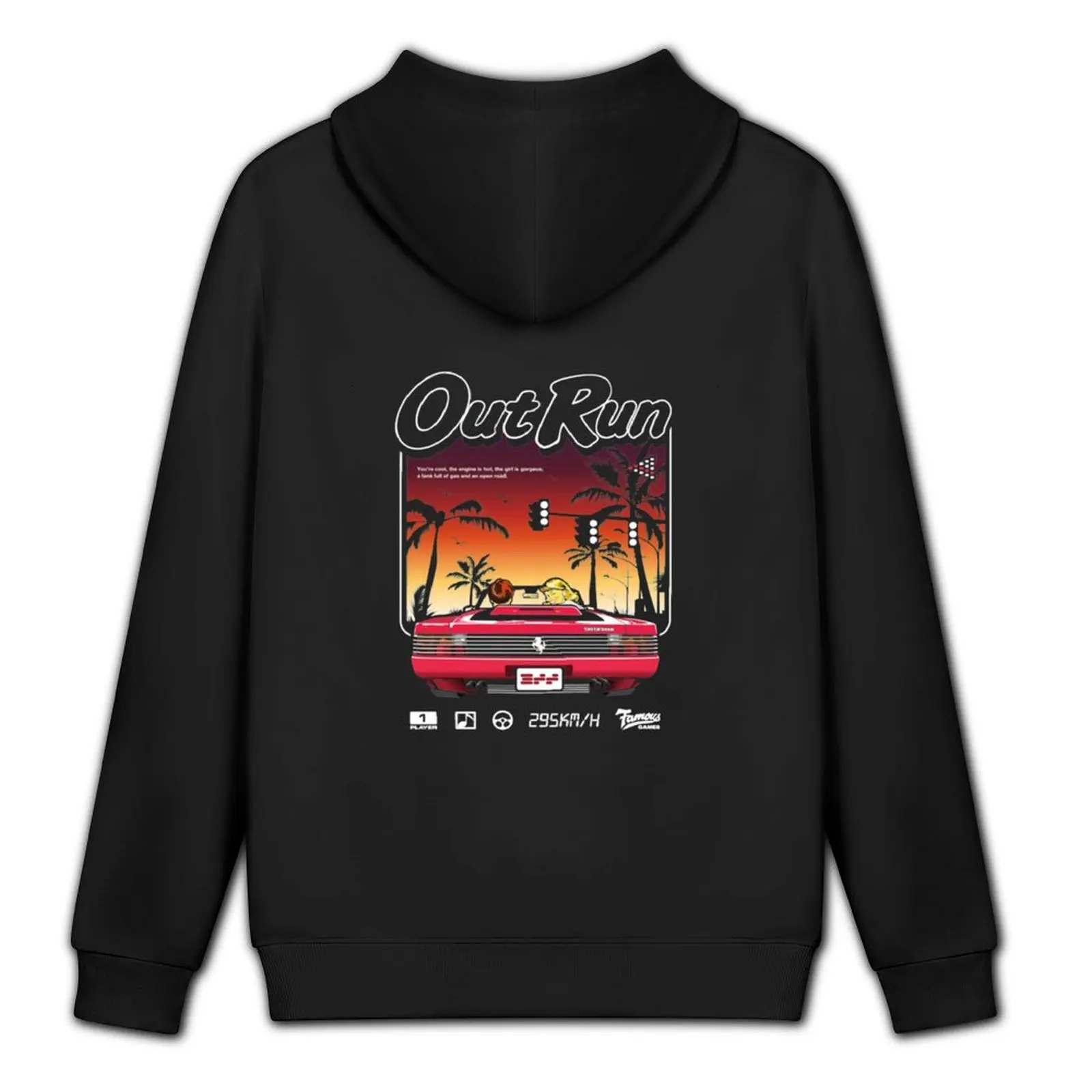 Out Run Retro Vintage Arcade Gaming Shirt Hoodie japanischer Stil Herren Sweat-Shirt Herren Winterpullover Hoodie