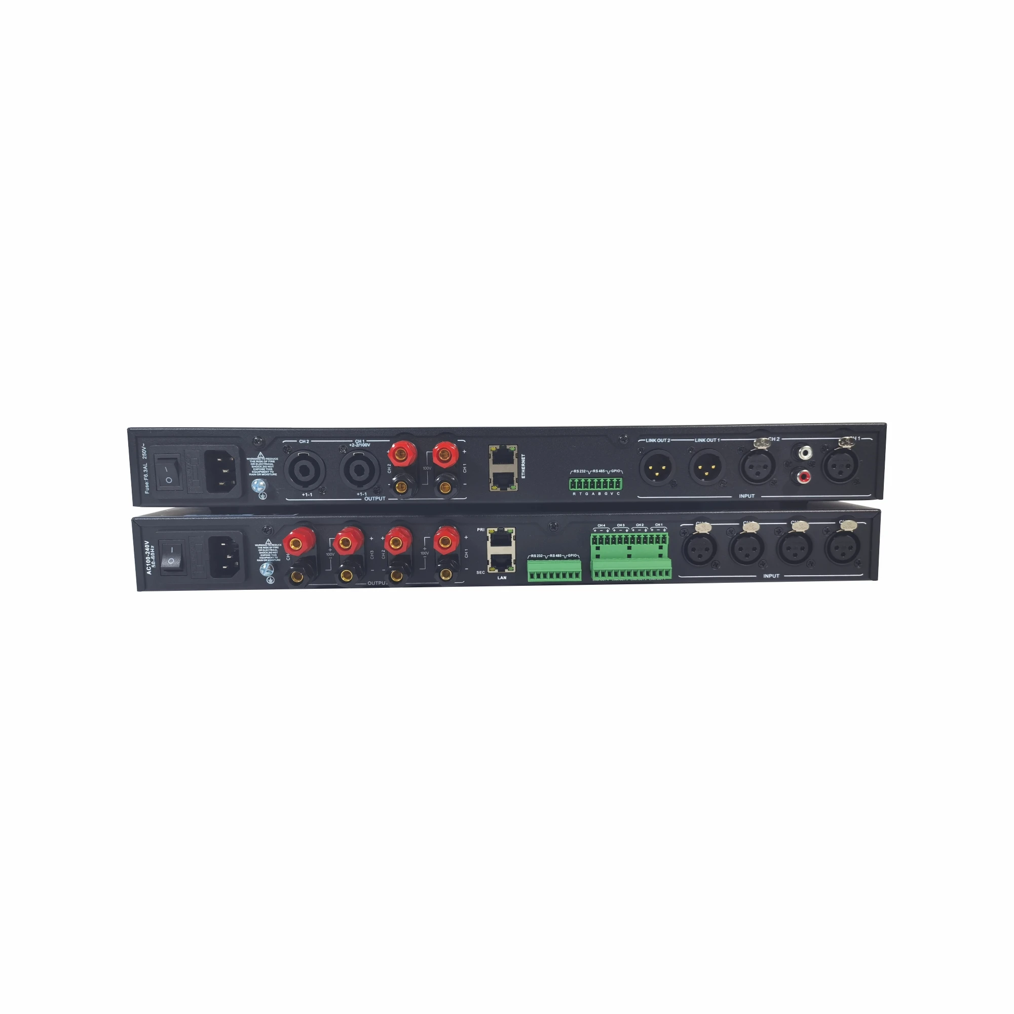 

1U Standard Rack Mount 4 Channel 500W Class D Power Amplifier With DSP For Public Address System