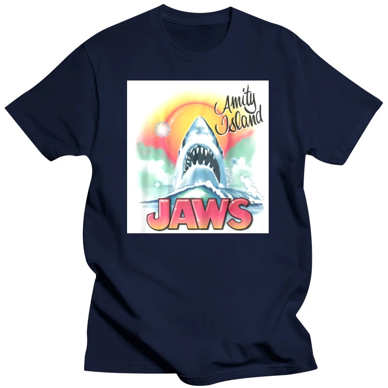 Jaws Beachy Airbrush Licensed Junior T-Shirt Customize Tee Shirt