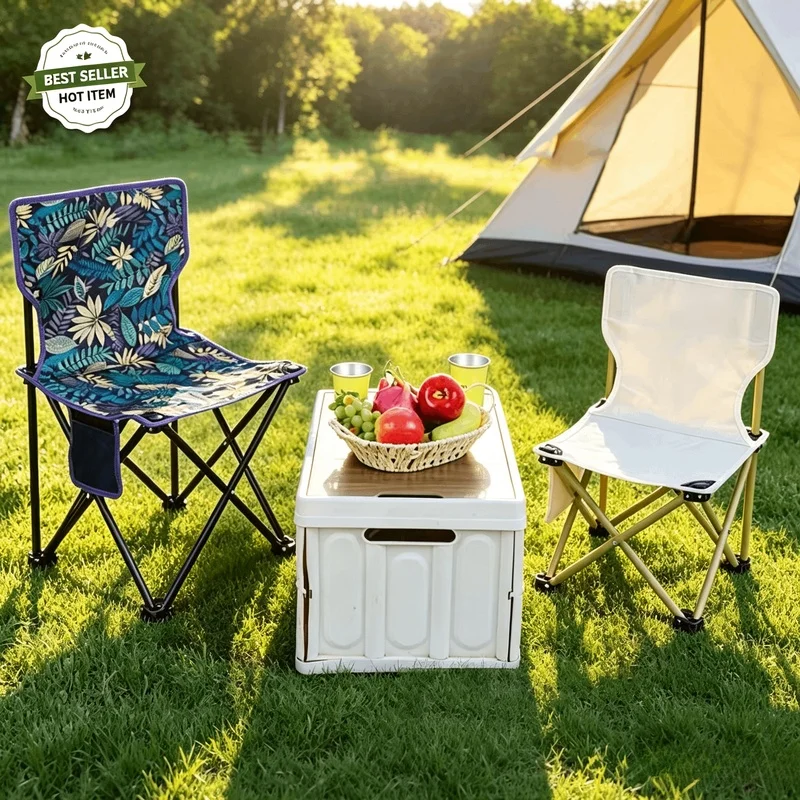 Foldable Outdoor Chair, Lightweight Portable Camping Chair for Camping Fishing Outdoor Picnics Hiking Travel