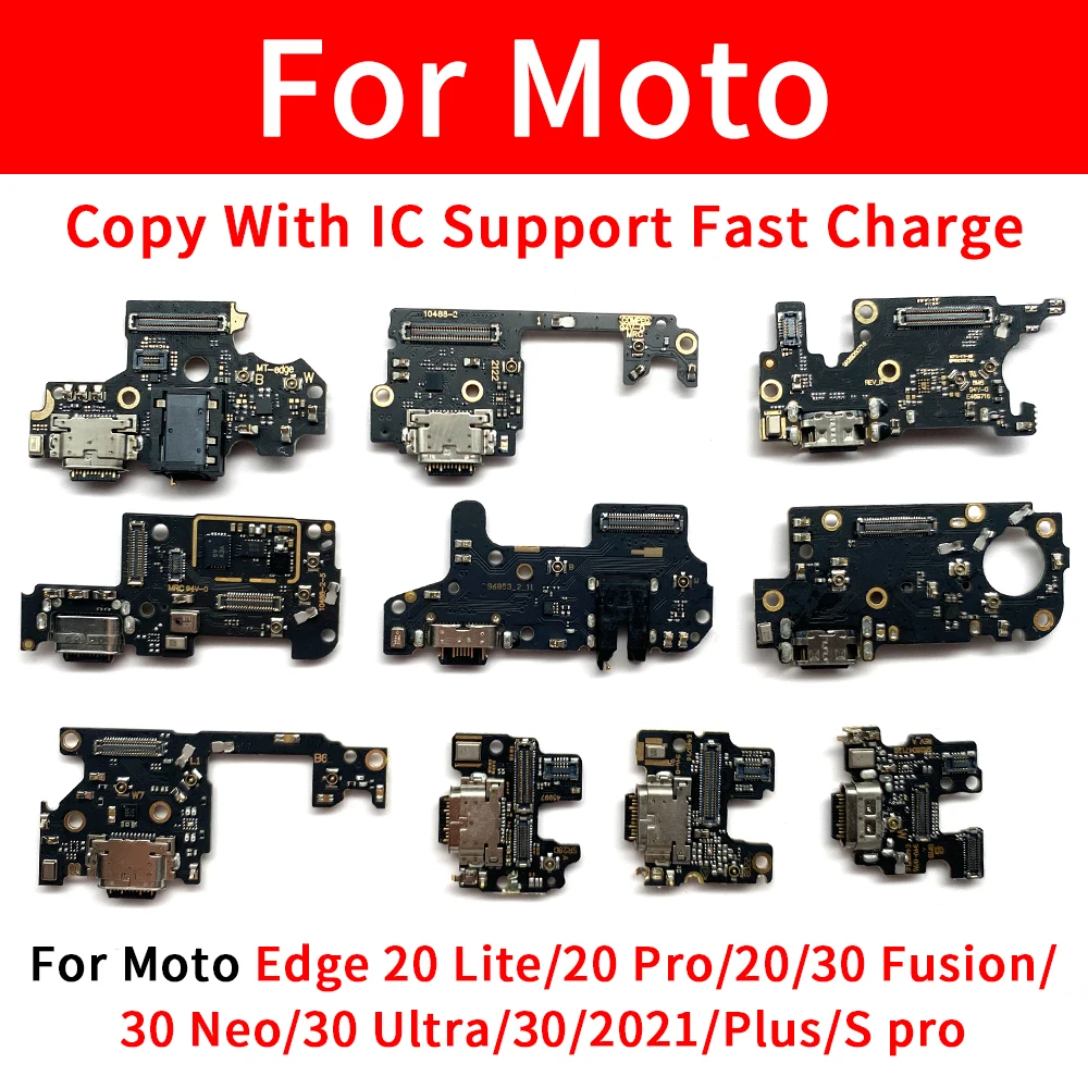 10 Stuks Voor Moto Edge 20 Lite Pro Edge 30 Fusion Neo S Pro 2021 Usb Oplaadpoort Dock Oplader Plug Connector Board Flex Kabel