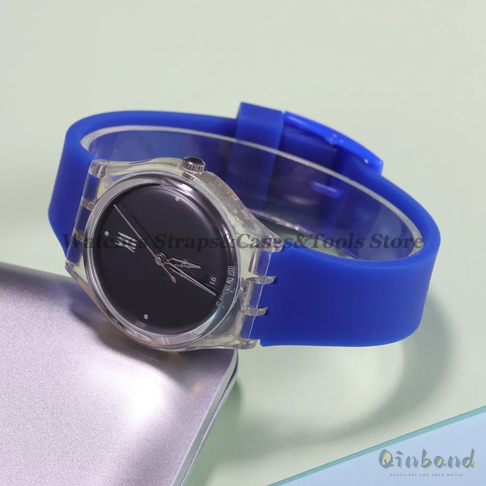 16mm 17mm 19mm 20mm 부드러운 실리콘 시계 팔찌 고무 다채로운 시계 밴드 Swatch 손목 밴드 교체 액세서리 withTool