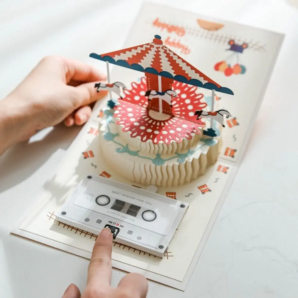 

60 Seconds Recordable Greeting Card Personalized Blessing Cassette Tape Greeting Cards Voice Message DIY Congratulation Cards