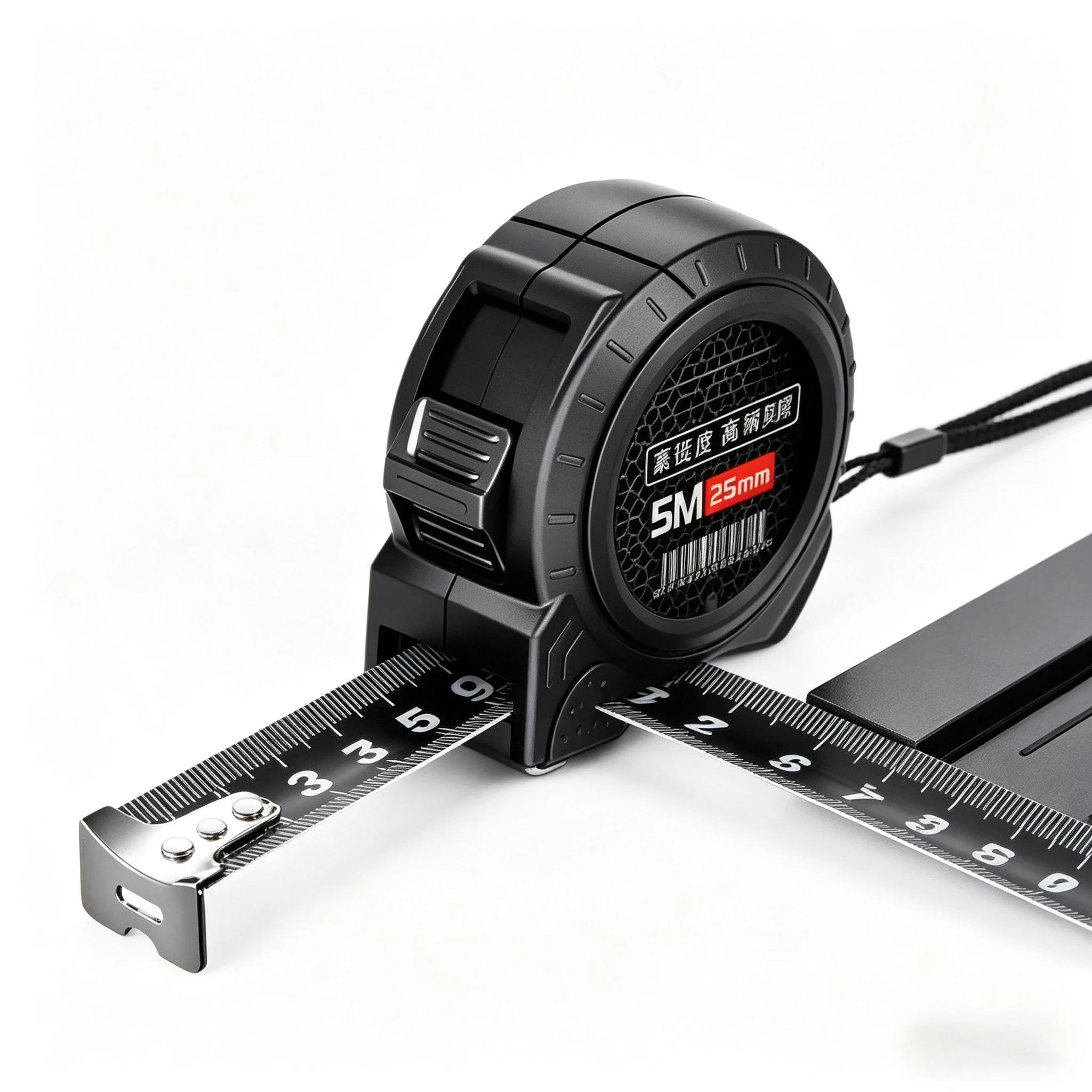 Locking fluorescent steel telescopic tape measure, self-locking high-precision wear-resistant measuring tool