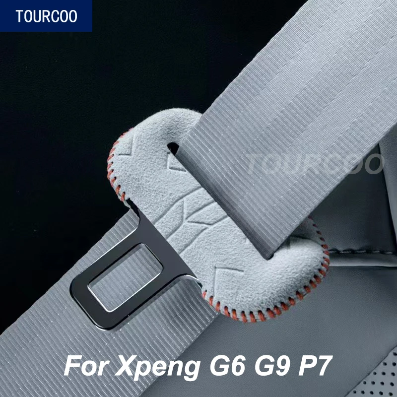 

For Xpeng XiaoPeng G6 G9 P7 Alcantara Suede Seat Belt Lock Protective Cover Interior Styling Modified Accessories