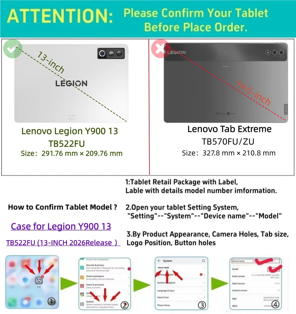 Soft Silicone Case for Lenovo Legion Y900 13 TB522FU 2026 AI Adjustable Kickstand Shockproof Washable Colorfast Protective Shell