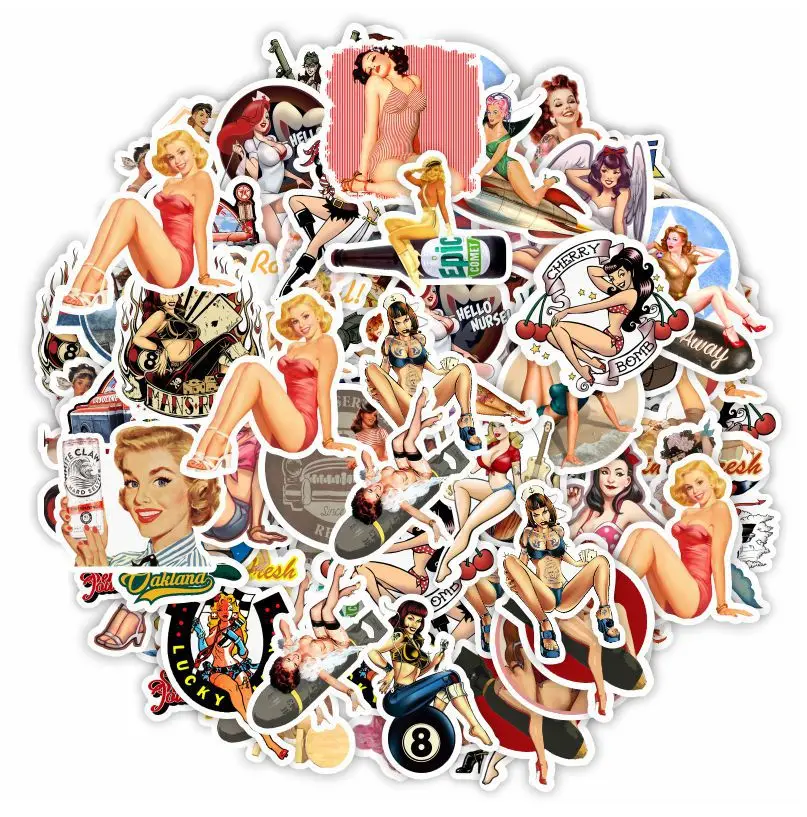 10/30/50/100Pcs Sexy Beauty Poster Stickers For Waterproof Decal Laptop Motorcycle Luggage Snowboard Fridge Phone Car pegatinas