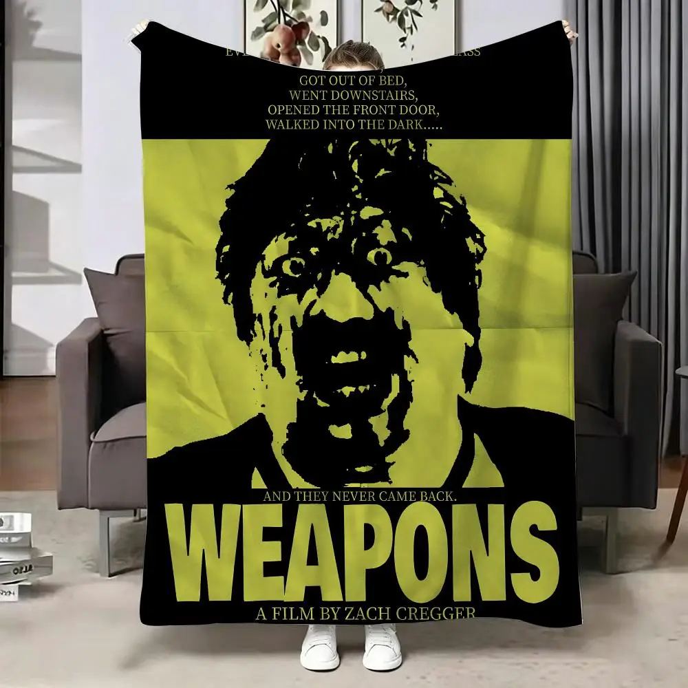 Art W-Weapons Throw Soft Warm Flannel Blanket, Multi-use Throw for Bed Sofa Office, Air Conditioning Nap Blanket