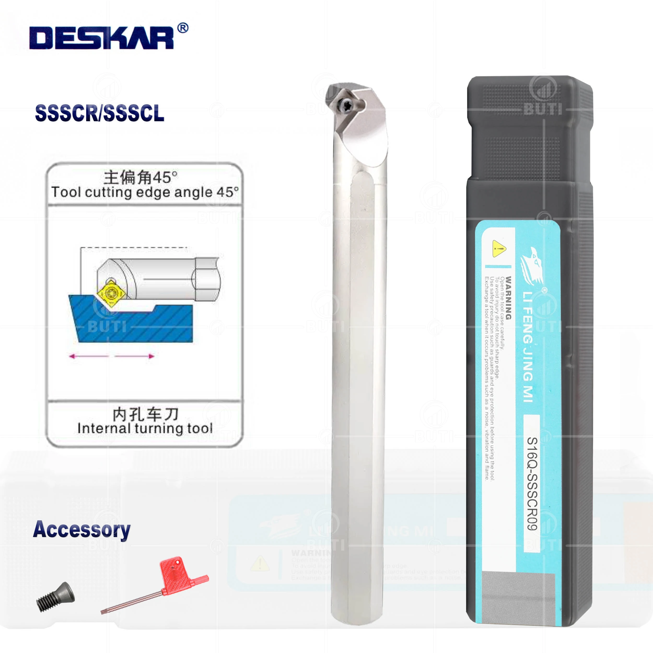 DESKAR 100% Original CNC White Tool Holder Internal Turning CutterSSSCR SSSCL Cutting Boring Bar Used For Metal Lathe Processing