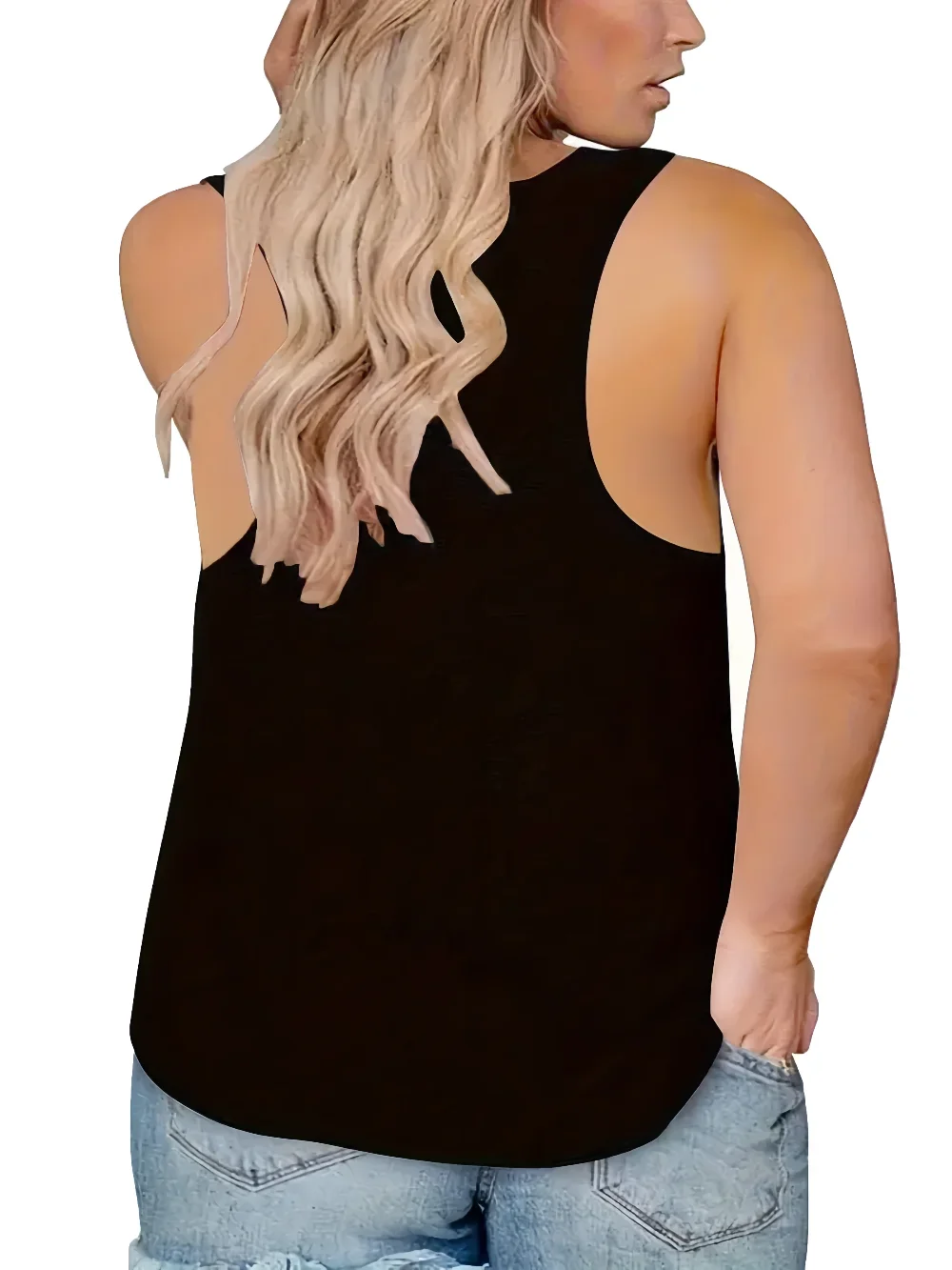 Elegante Plus Size Vrouwen Tank Tops Brief Print Losse Zomer Kleding Straat Dames Zwart Oversized Hemd Vest Hot Sale