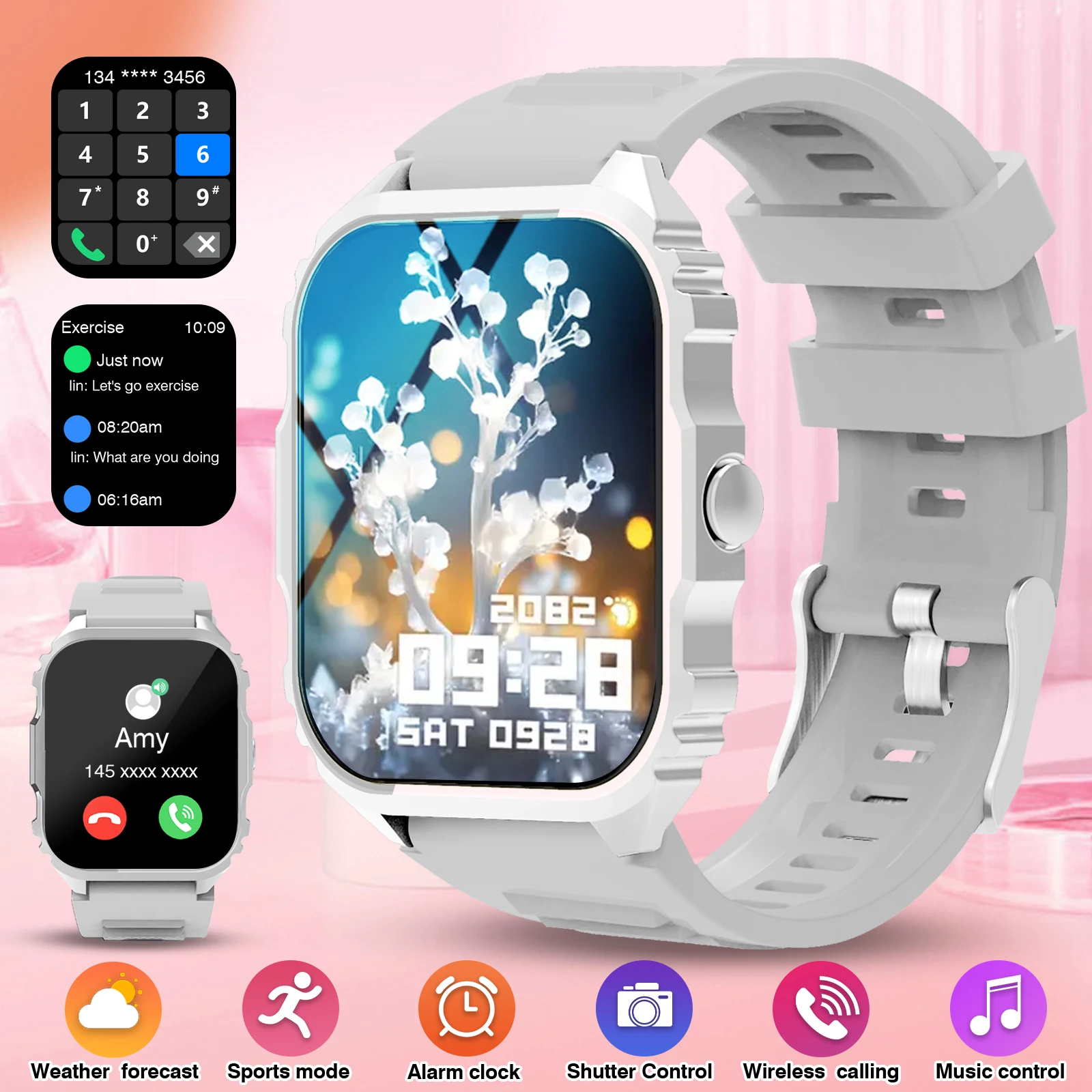 

Smartwatch Rechargeable Lithium Polymer Battery, Sports Tracker, Remote Camera,for Men, Women, Boys, Girls