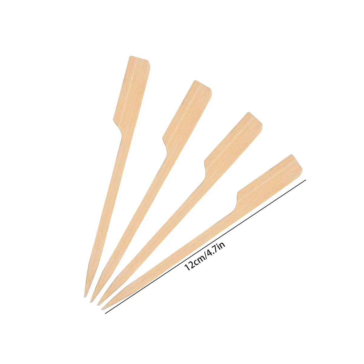 100 Pcs  Barbecue Bamboo Skewers 9Cm Natural Wood Barbecue Sticks Bamboo Skewers For Barbecue Parties, Meat And Fruit Skewers